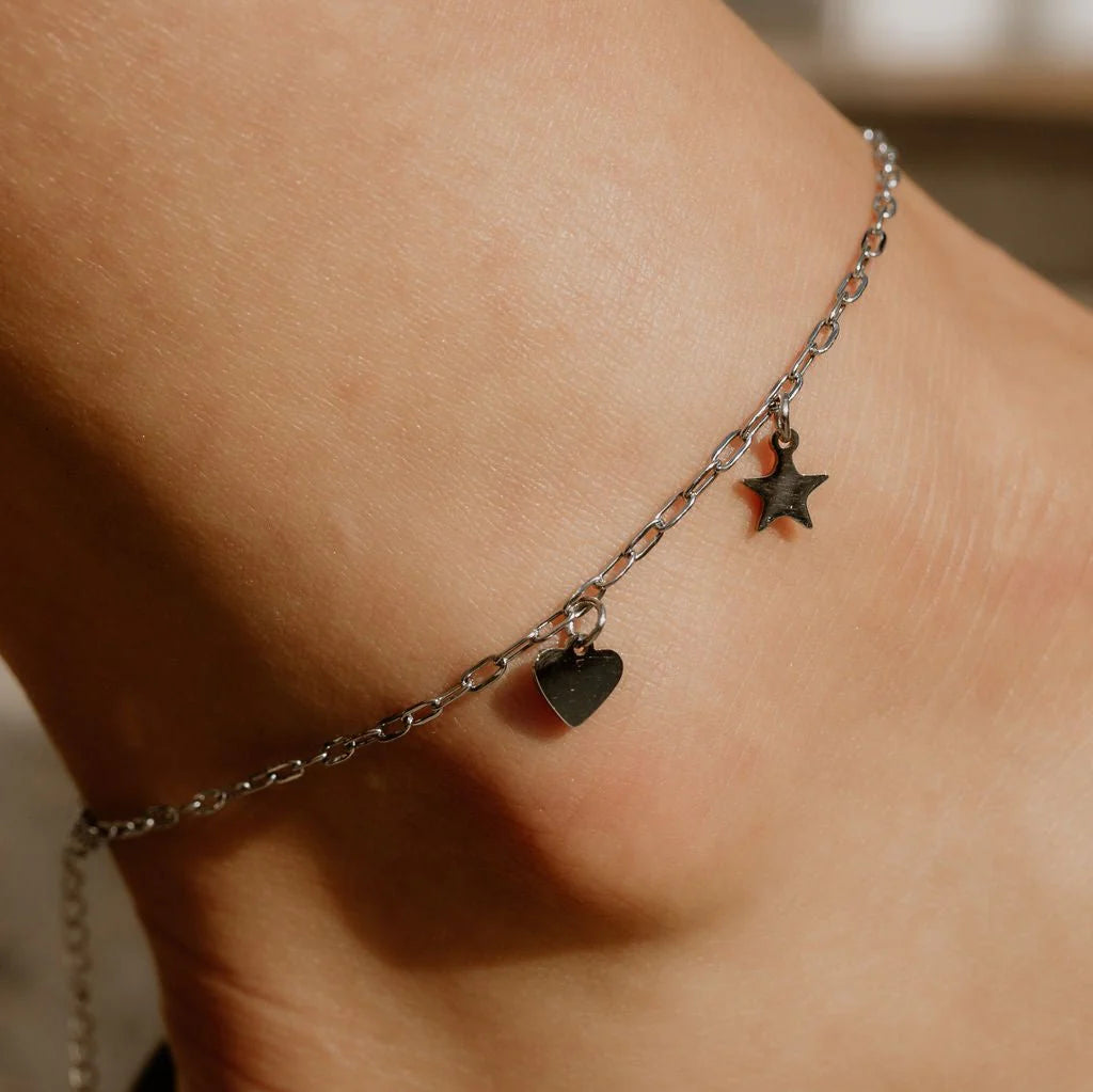 Katy B Charm Paperclip Anklet