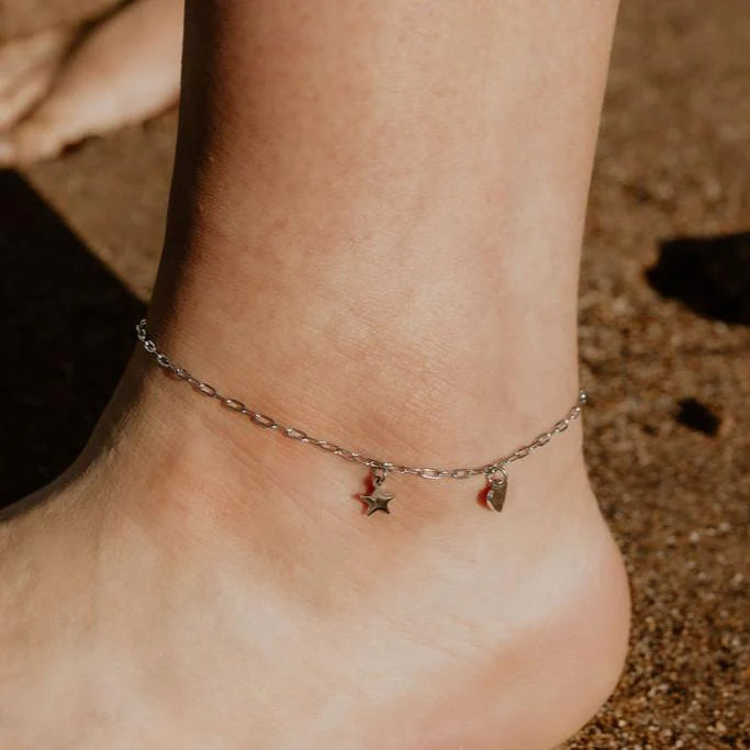 Katy B Charm Paperclip Anklet