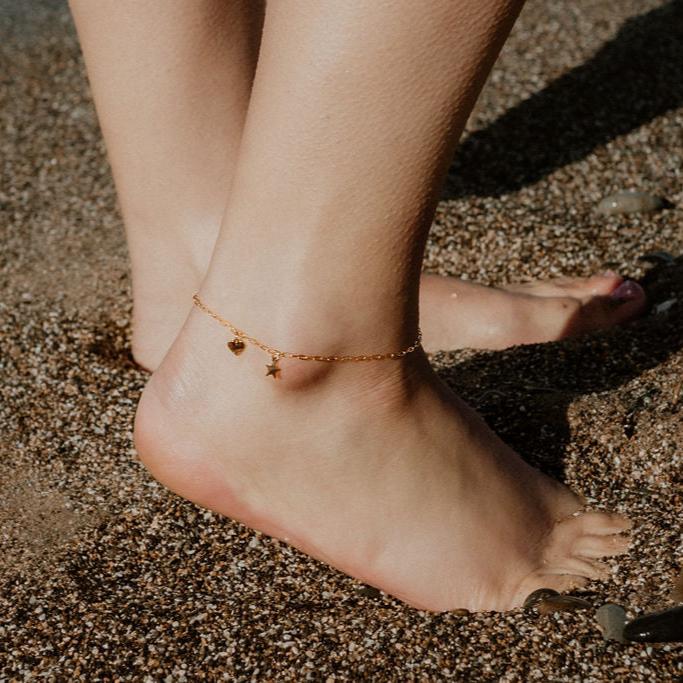 Katy B Charm Paperclip Anklet