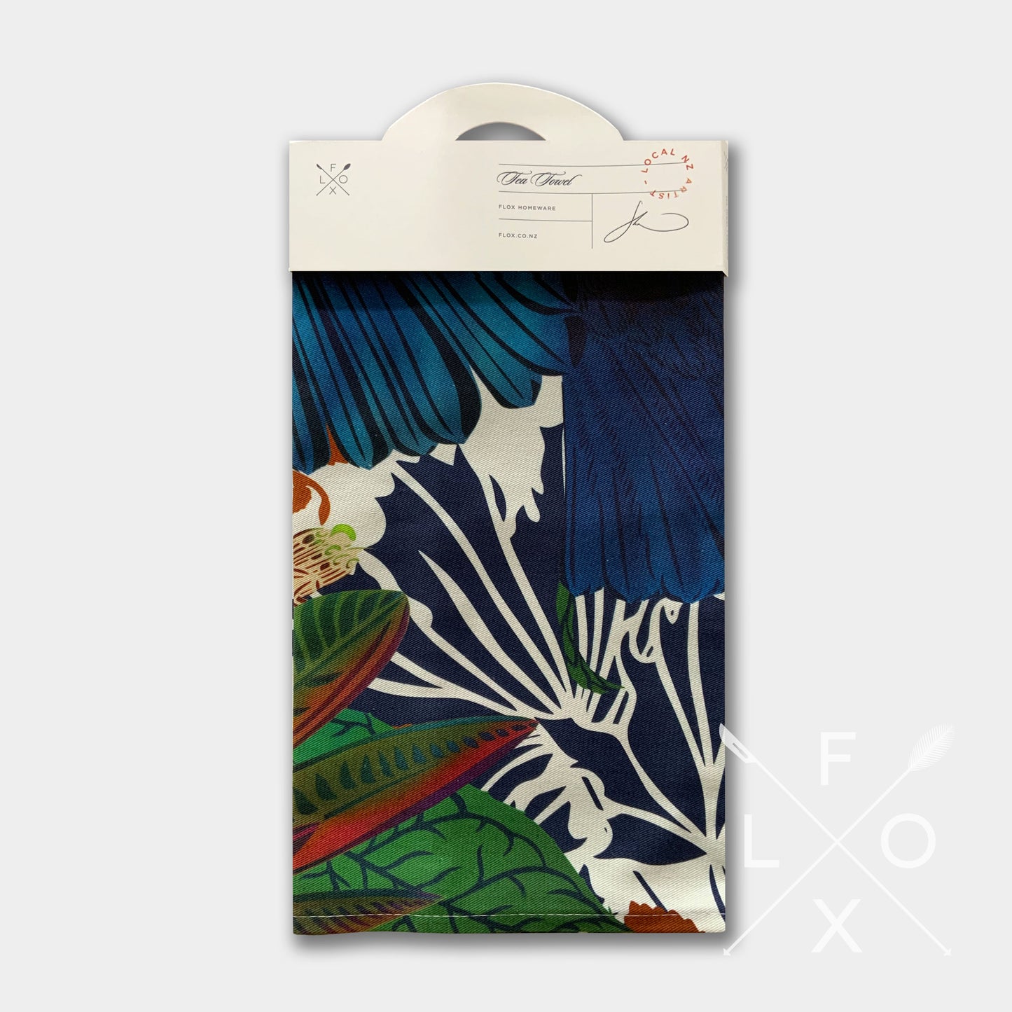 Flox TŪĪ & FRANGIPANI COTTON TEA TOWEL