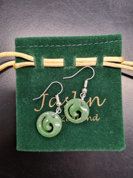 Jaslin Greenstone - Koru Earrings 15mm