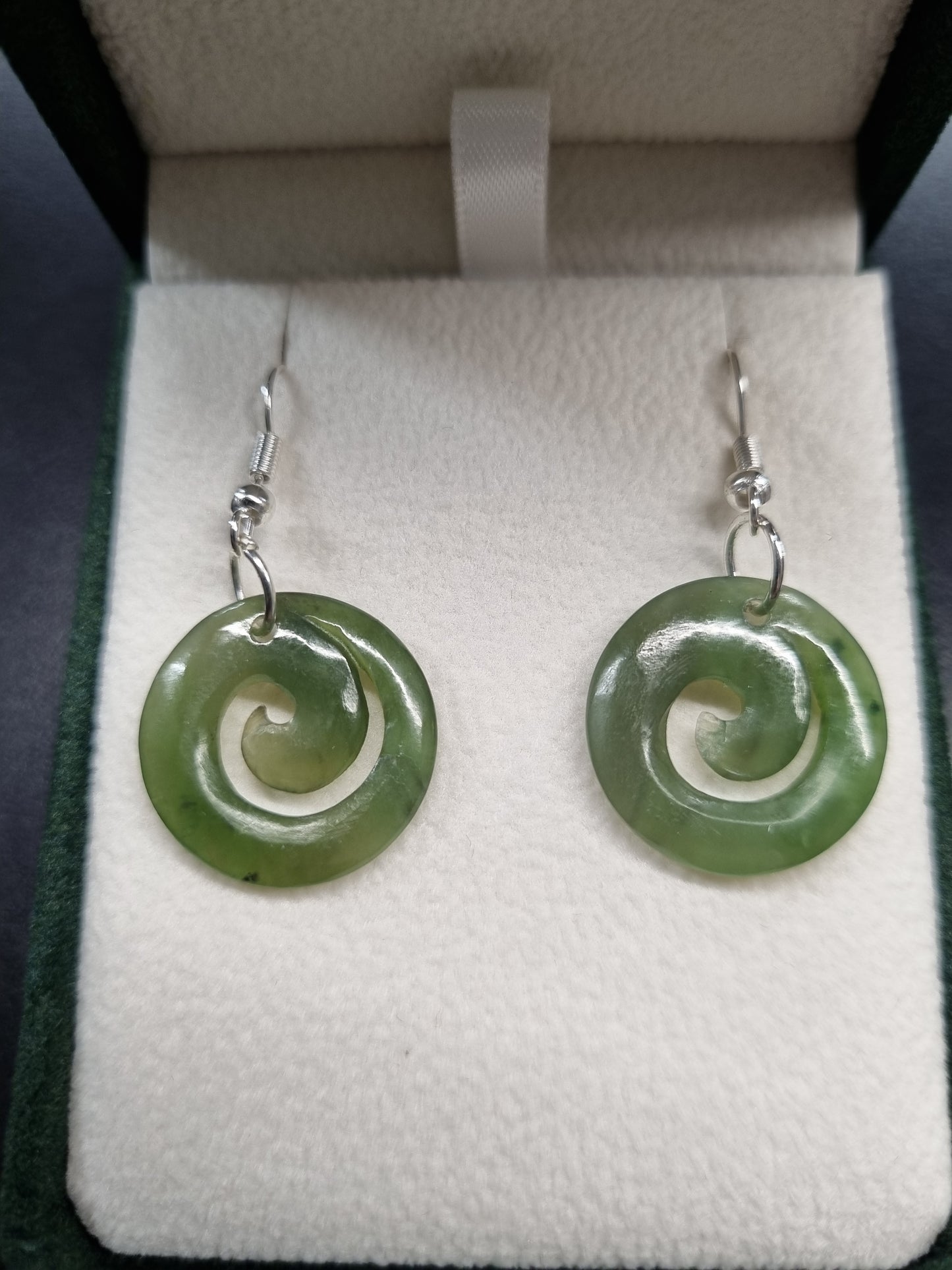 Jaslin Greenstone - Koru Earrings 18mm