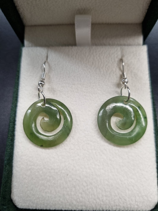 Jaslin Greenstone - Koru Earrings 18mm