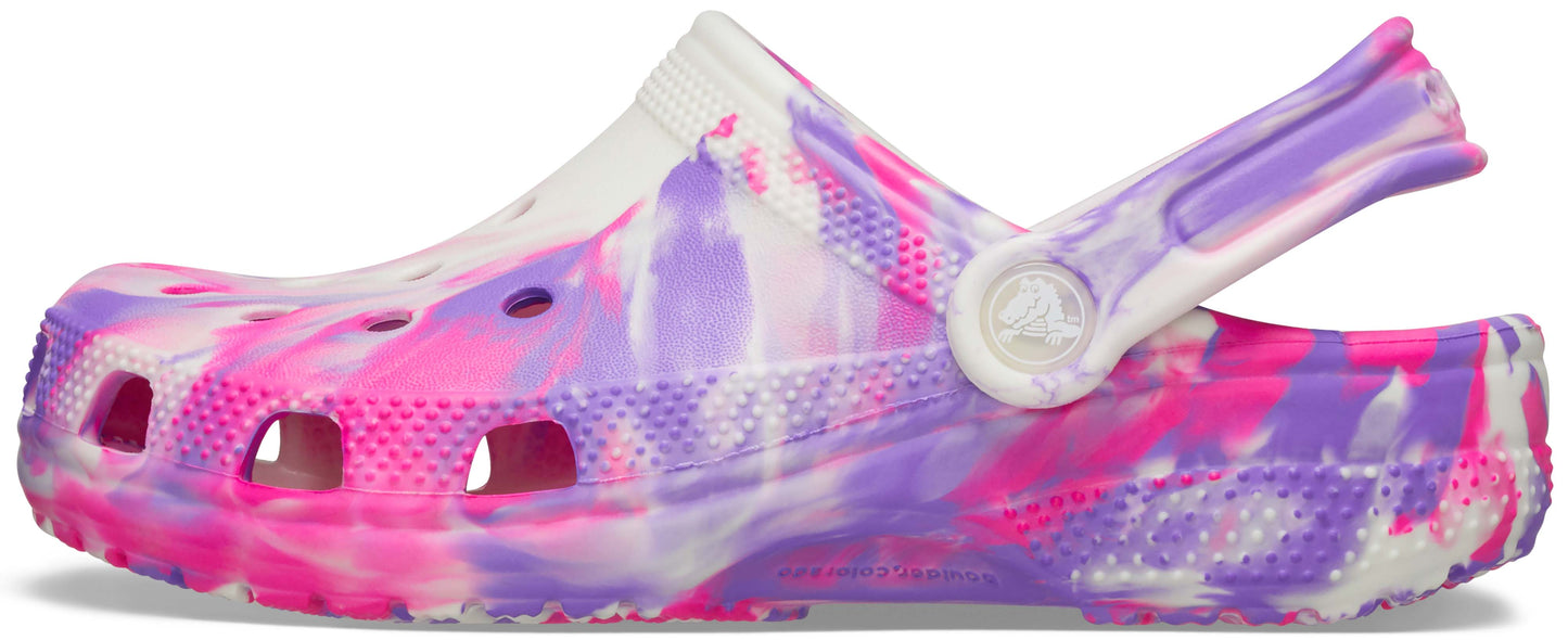 Kids Croc Glow Marbled Classic Clog | Pink Crush / Multi