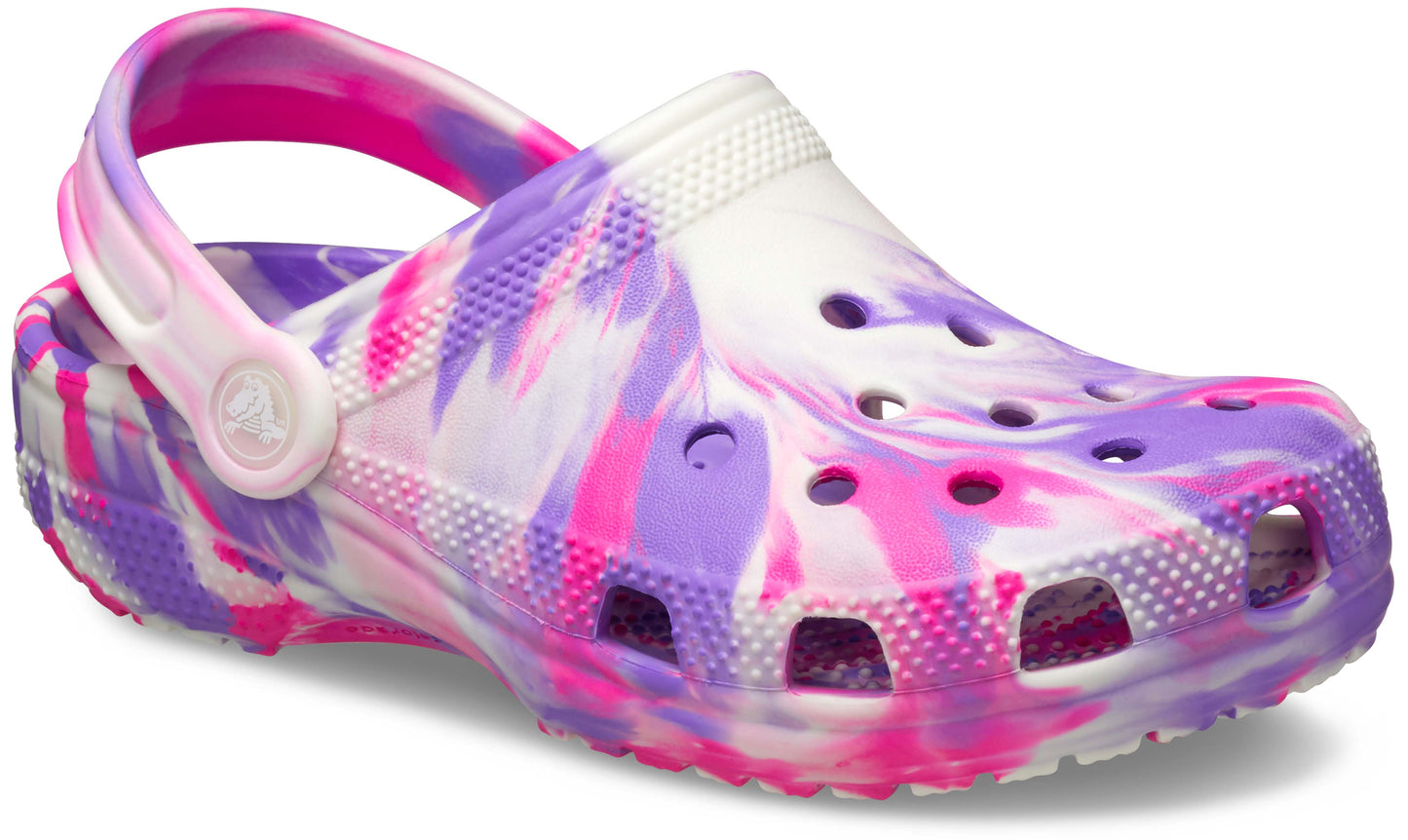 Kids Croc Glow Marbled Classic Clog | Pink Crush / Multi