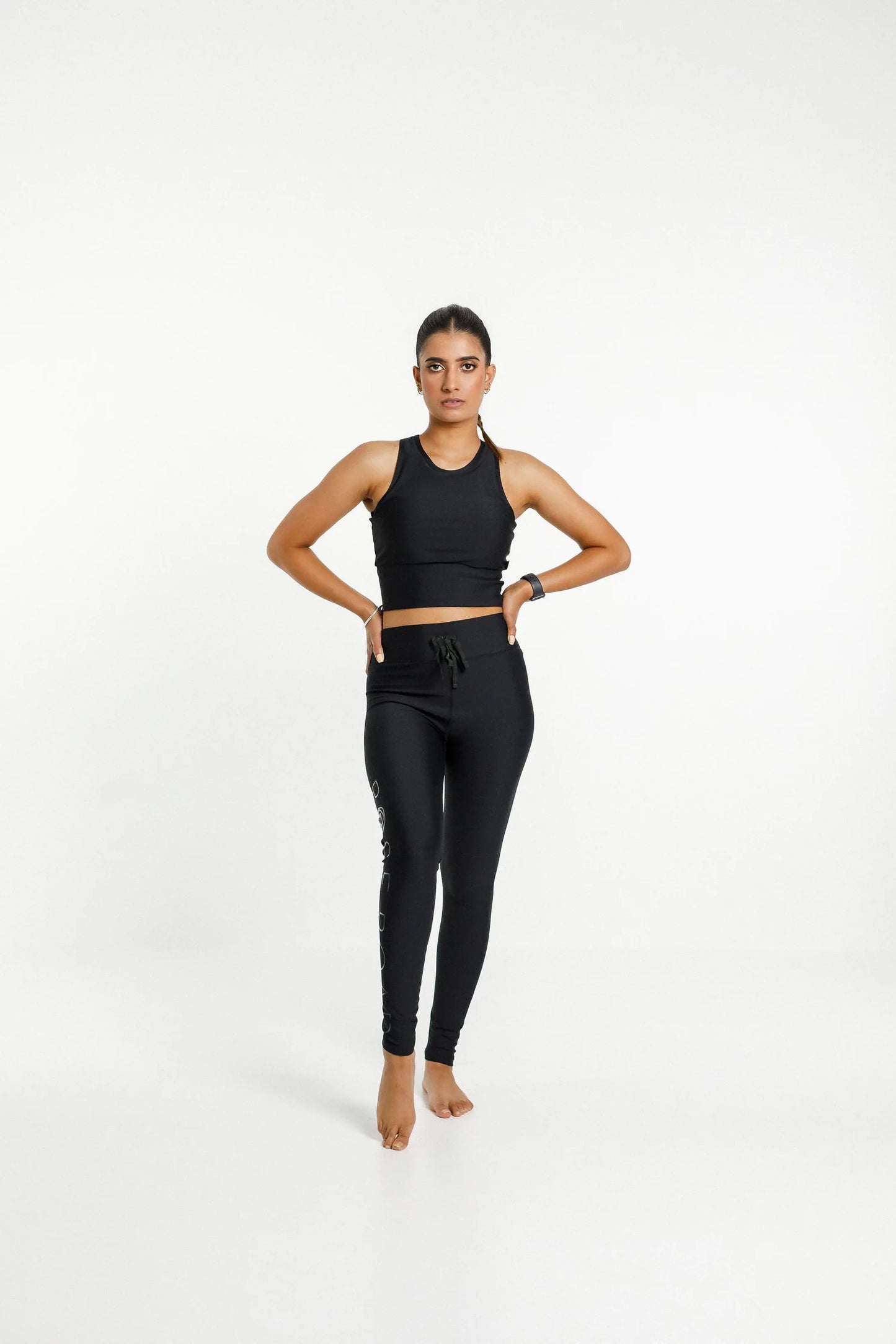 Rose Road Drawstring Leggings | Black