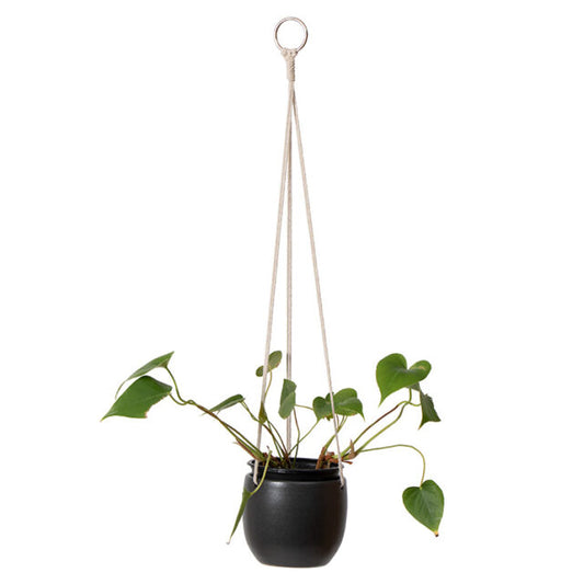 Trade Aid Pewter Stoneware Hanging Planter