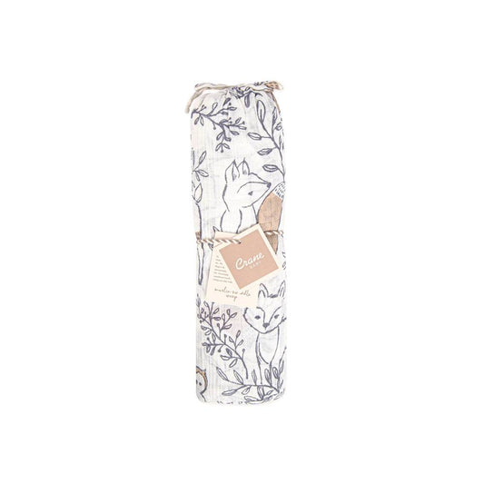 Crane Baby Single Swaddle - Ezra Woodland