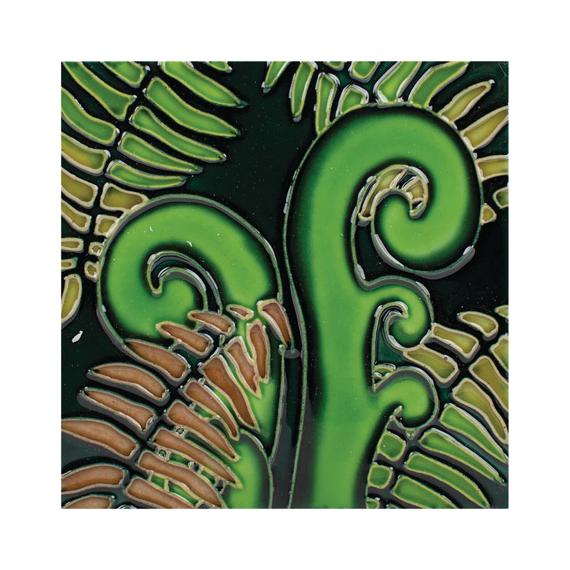 Ceramic Tile Fern & Koru - Small