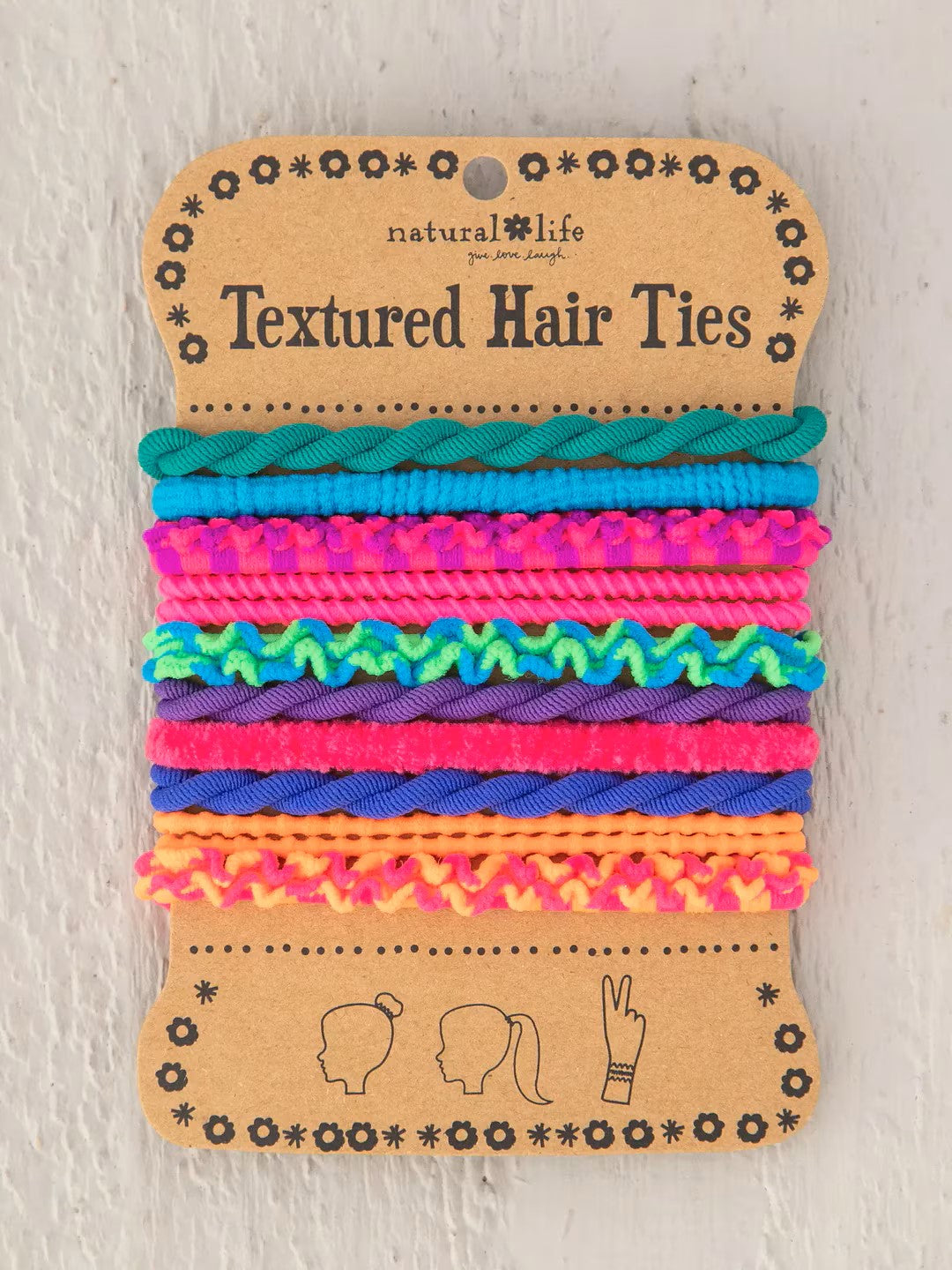 Textured hair ties - set/10