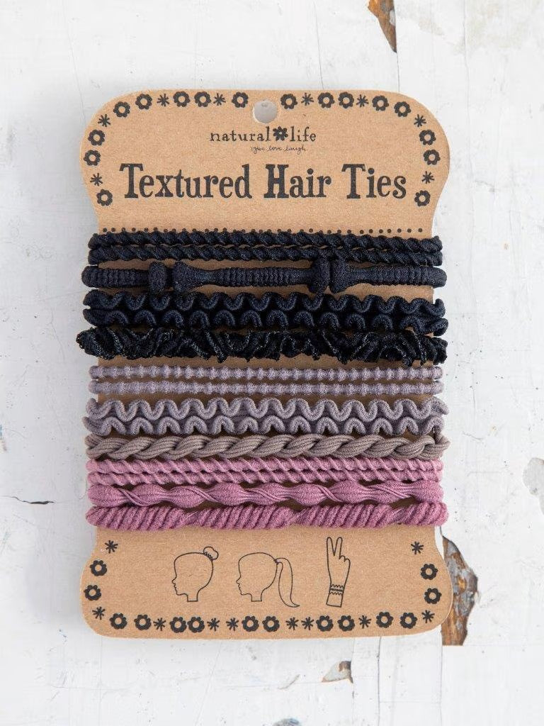 Textured hair ties - set/10