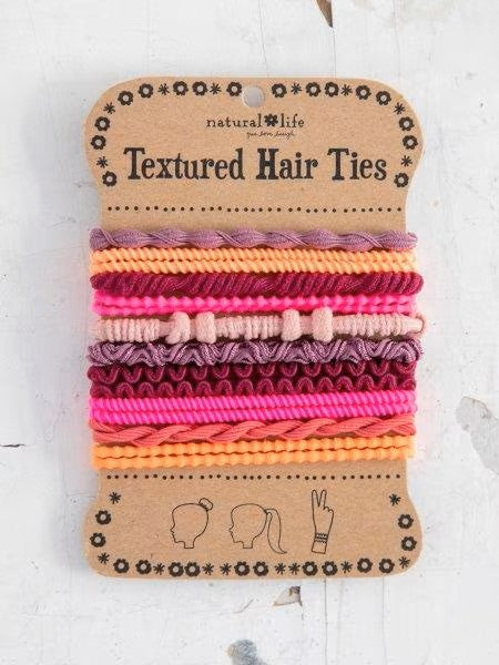 Textured hair ties - set/10