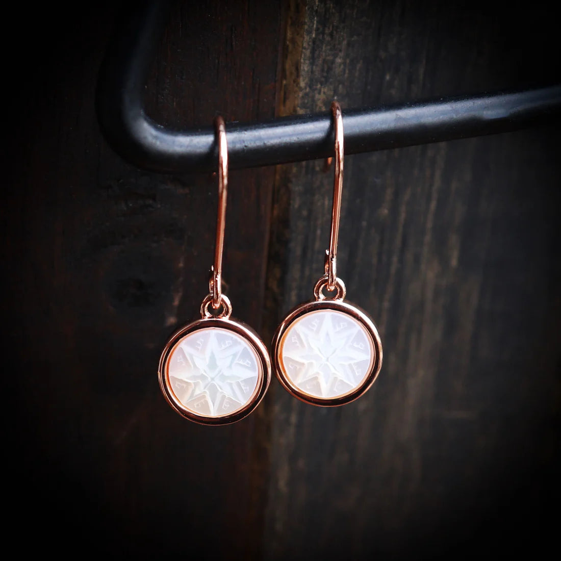 Little Taonga Mother of Pearl Matariki Whetū Pendant Earrings