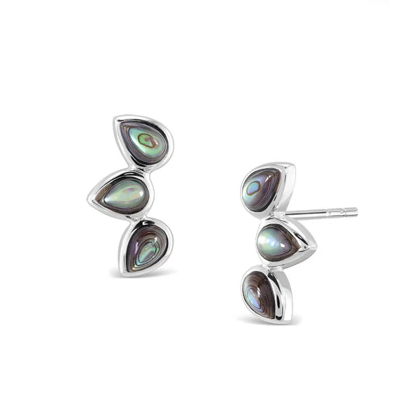 Little Taonga Sterling Silver Paua Petal Studs