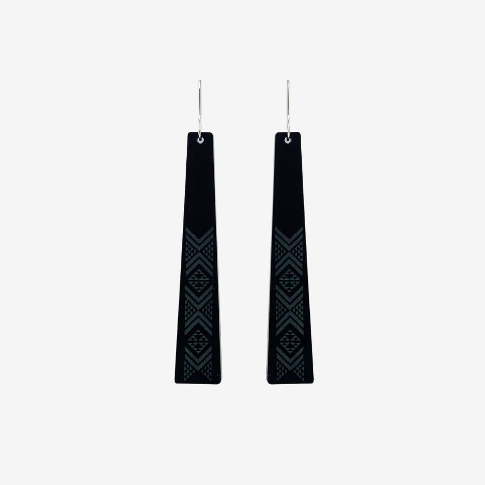 Nichola Earrings - Tāniko I - Black