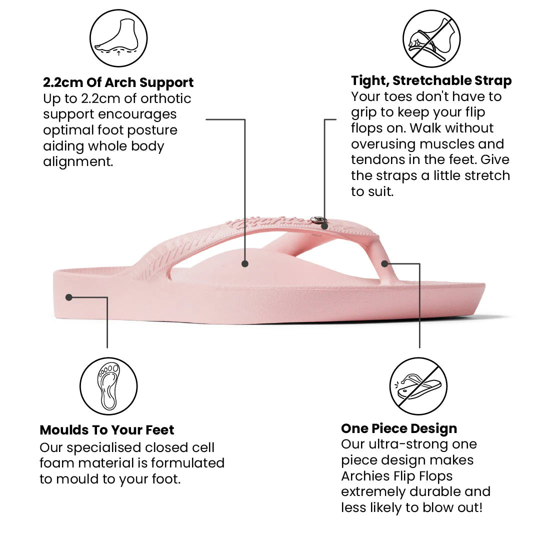 Archies Arch Support Jandals - Pink Crystal