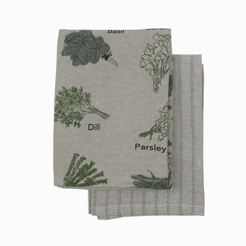 Raine and Humble Herb Tea Towel Set | Olive