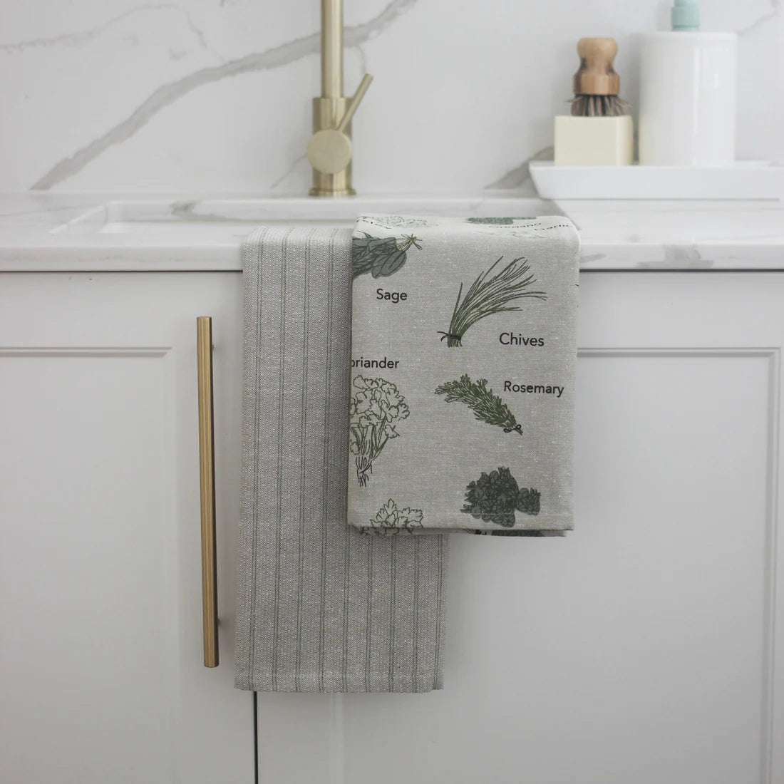 Raine and Humble Herb Tea Towel Set | Olive