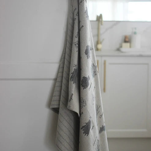 Raine and Humble Herb Tea Towel Set | Charcoal