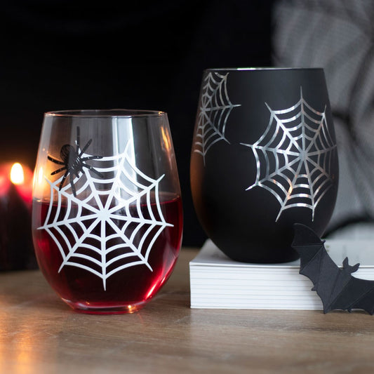 Spider & Web Stemless Glasses