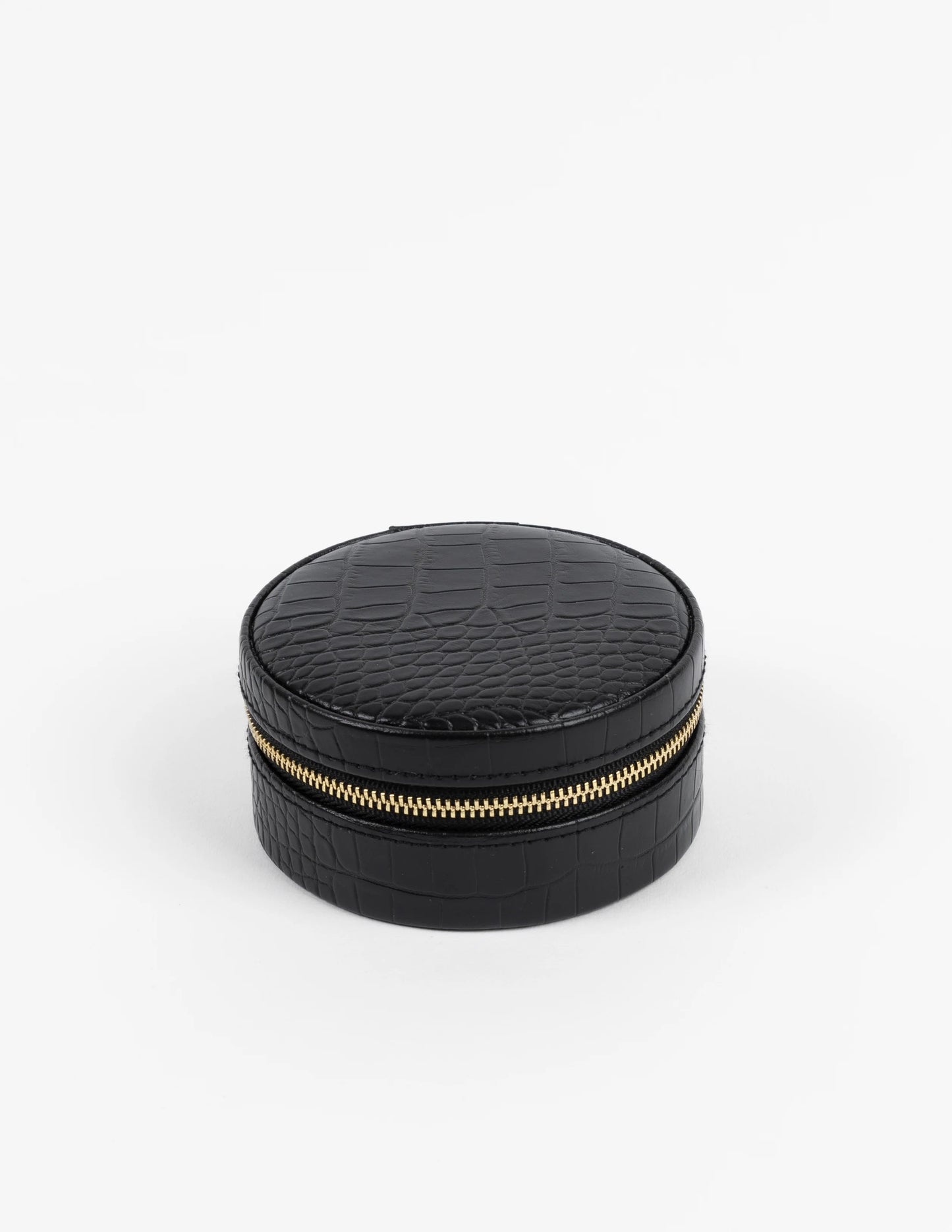 Stella + Gemma Jewel Box | Black Croc Round