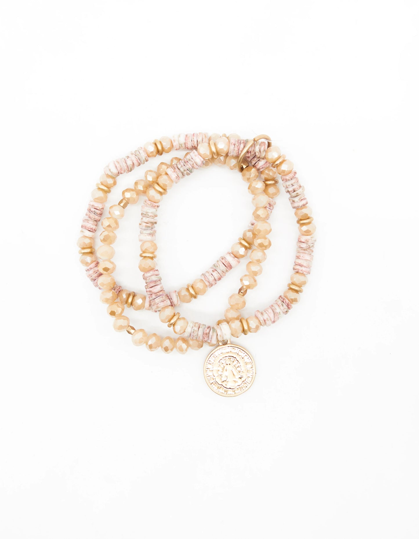 Stella + Gemma Bracelet Beads - Peach Moonstone