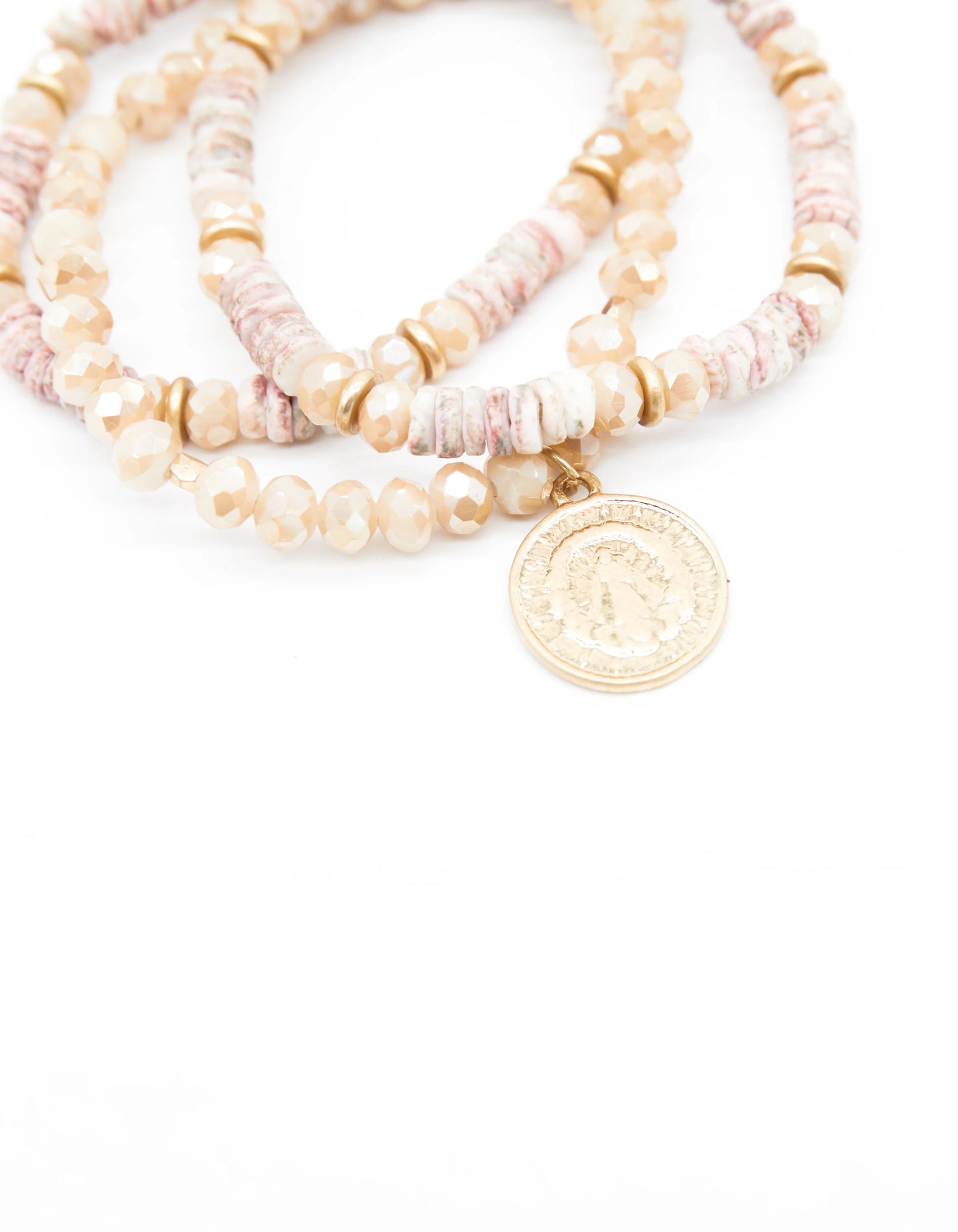 Stella + Gemma Bracelet Beads - Peach Moonstone