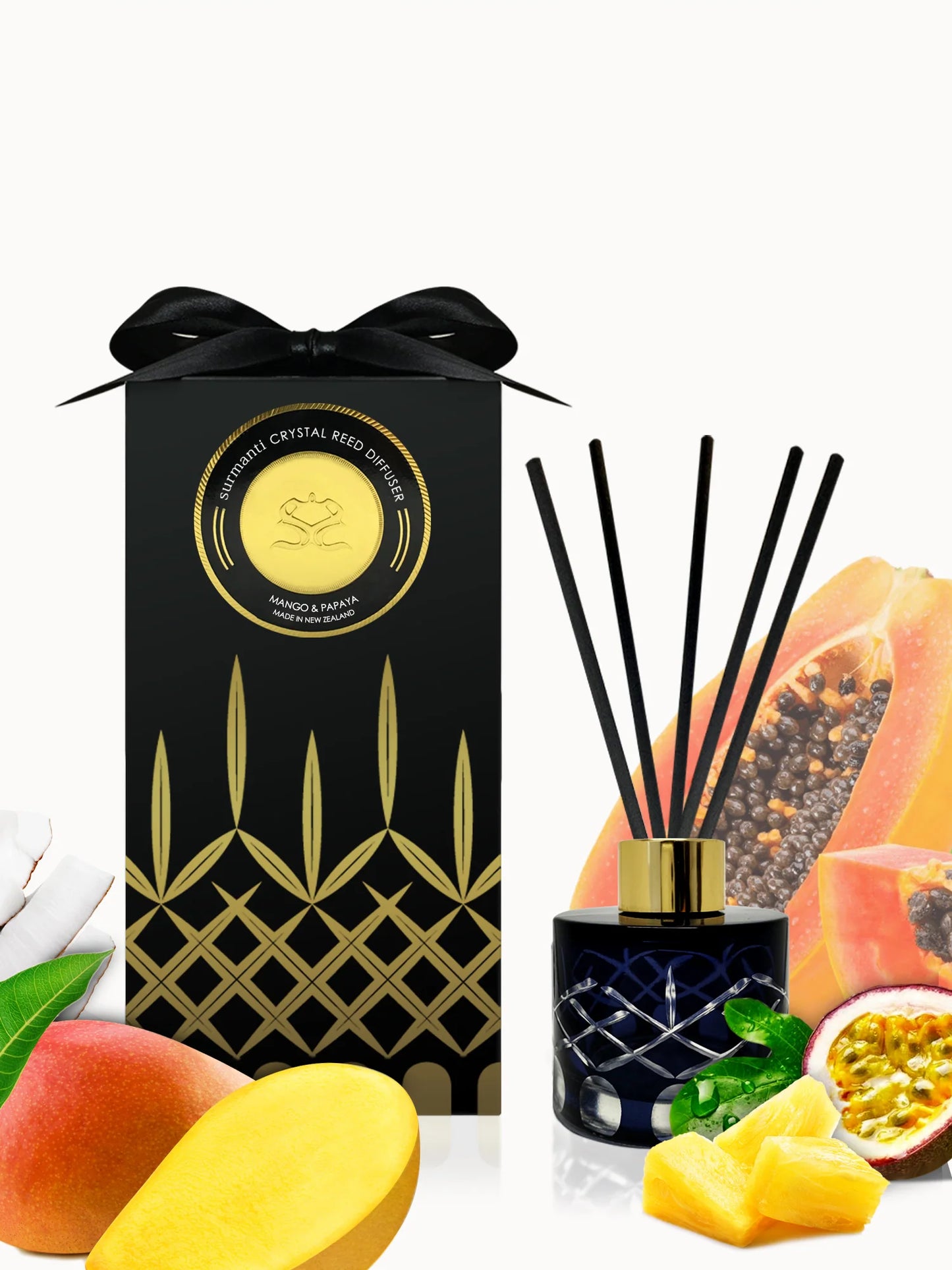 Surmanti Mango Papaya & Coconut Crystal Reed Diffuser