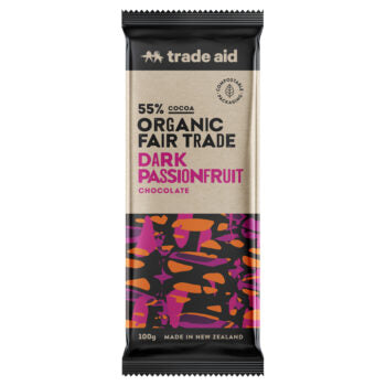 Trade Aid Organic 55% Dark Passionfruit Chocolate – 100g