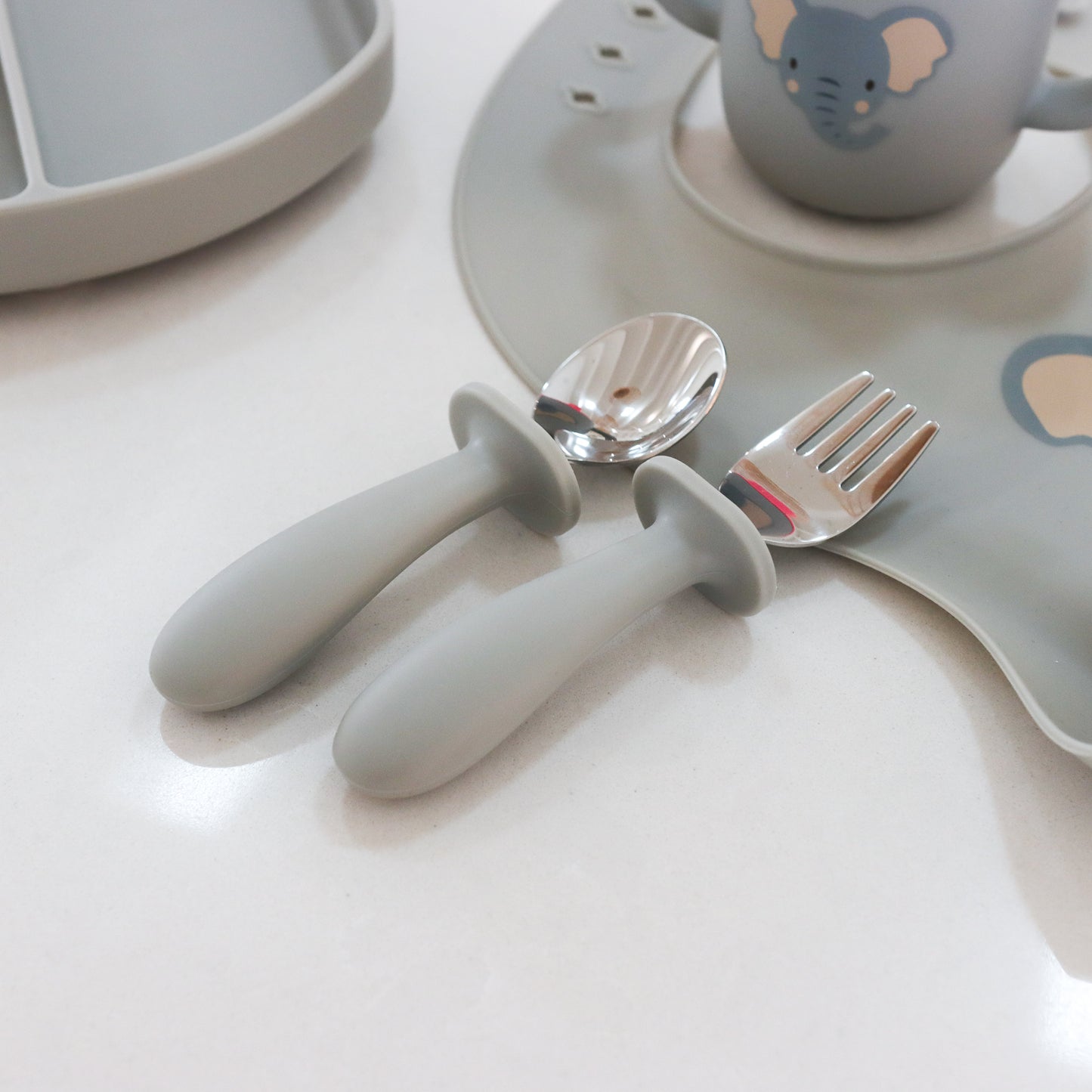 Splosh Baby Silicone Cutlery Set - Grey