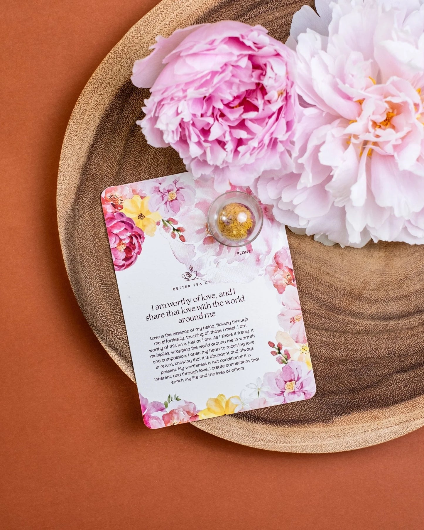 Better Tea Co. Affirmation Greeting Card with Blooming Tea