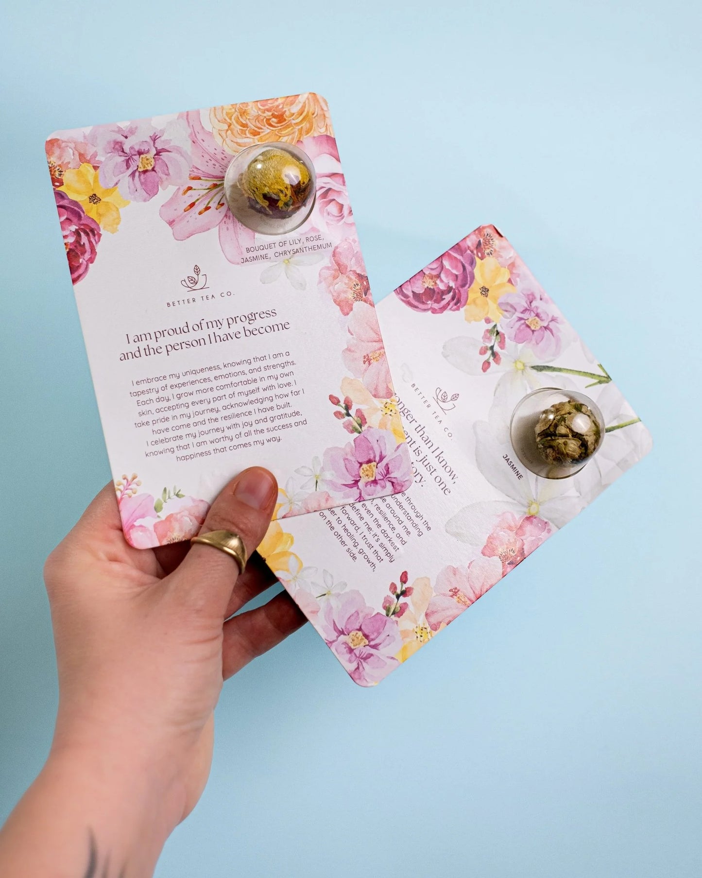 Better Tea Co. Affirmation Greeting Card with Blooming Tea