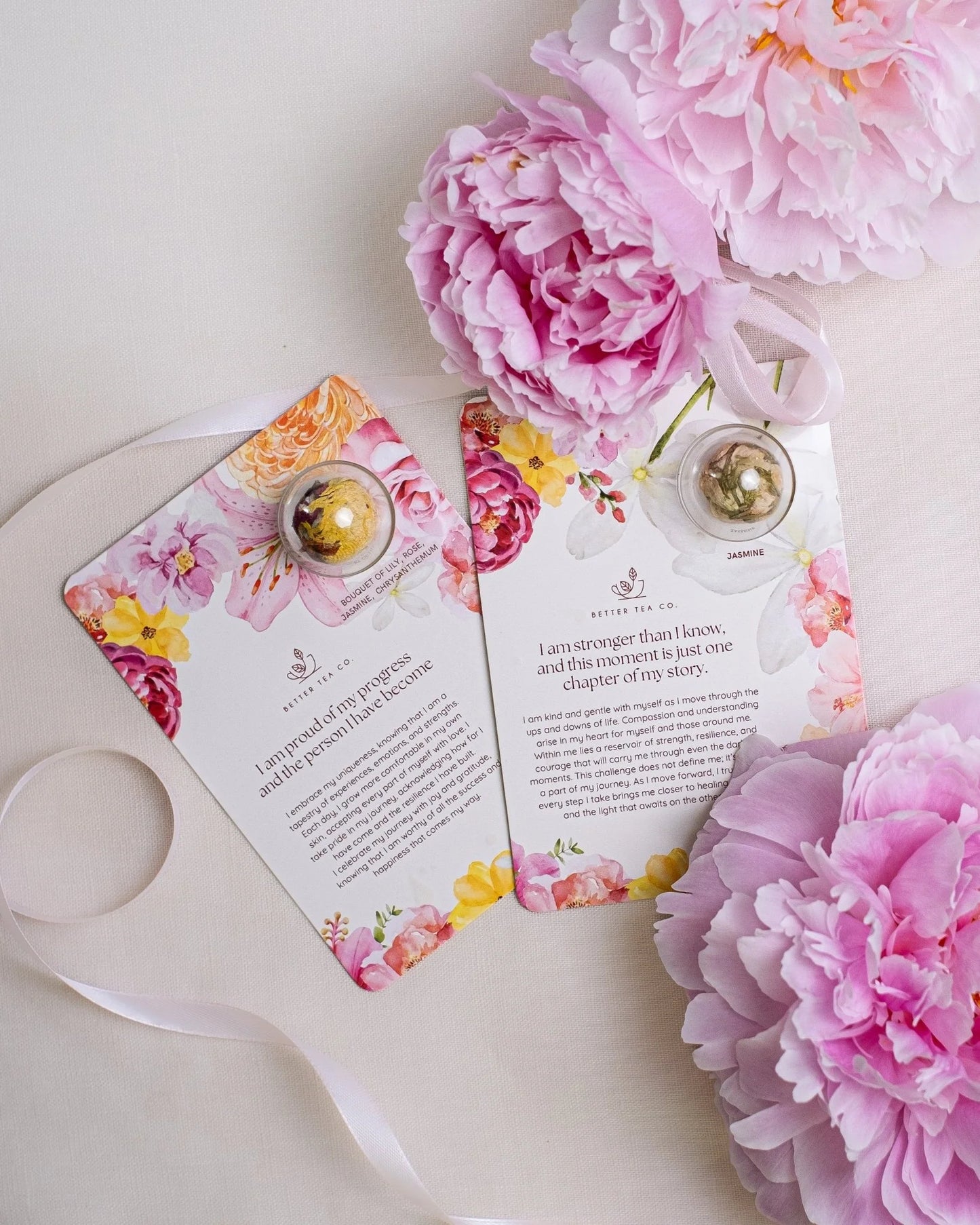 Better Tea Co. Affirmation Greeting Card with Blooming Tea