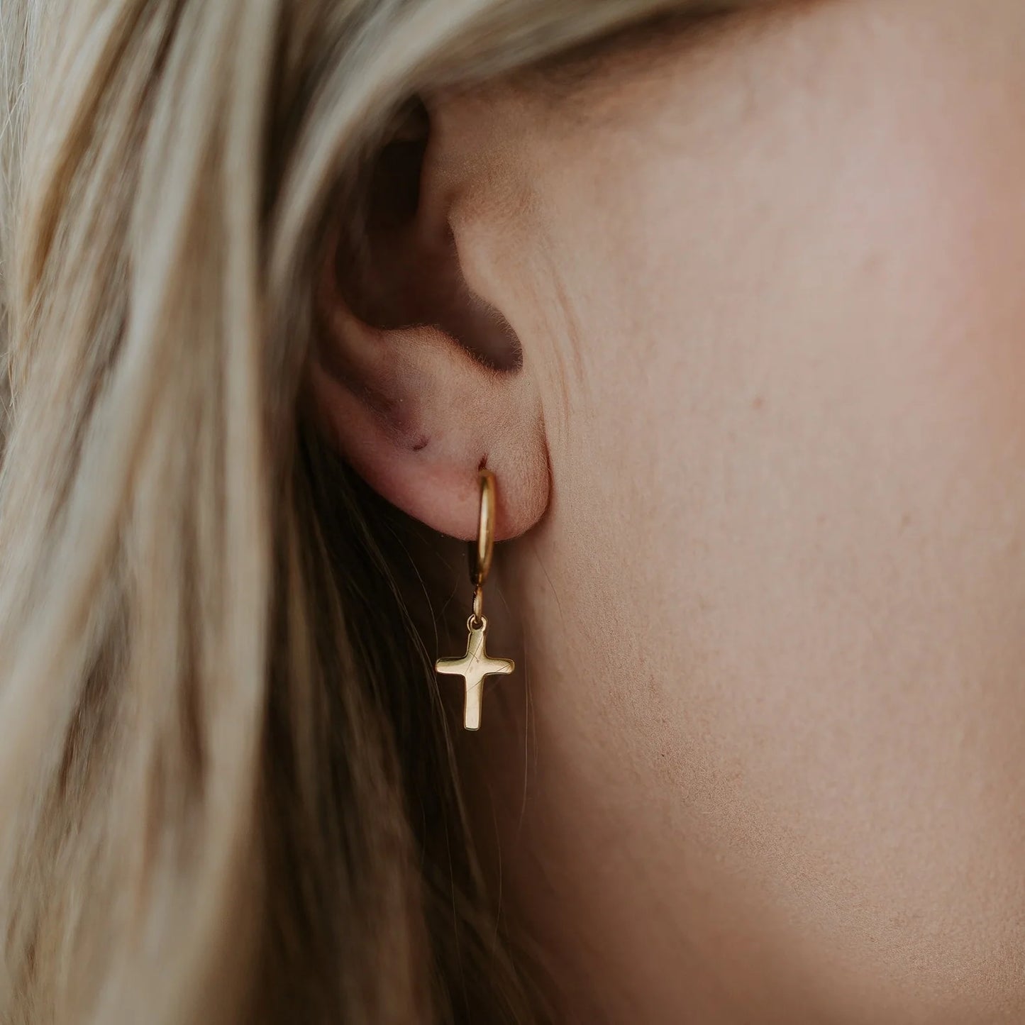 Katy B Cross Hoop Earrings