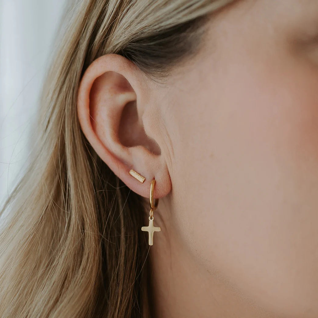 Katy B Cross Hoop Earrings