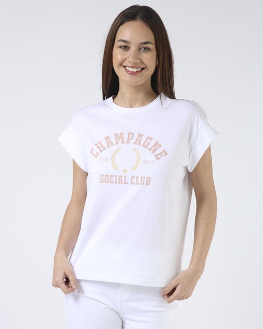 Stella + Gemma Cuff Sleeve Tee | Champagne Social