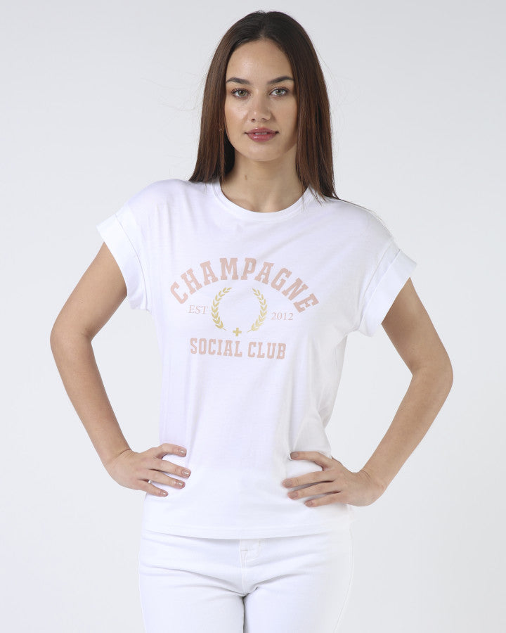 Stella + Gemma Cuff Sleeve Tee | Champagne Social