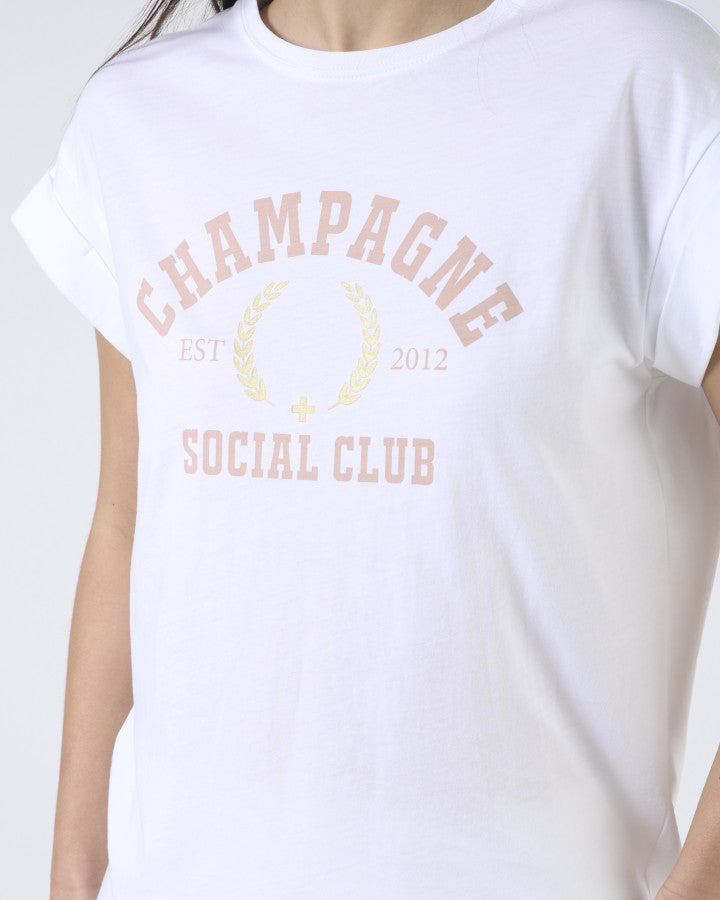 Stella + Gemma Cuff Sleeve Tee | Champagne Social