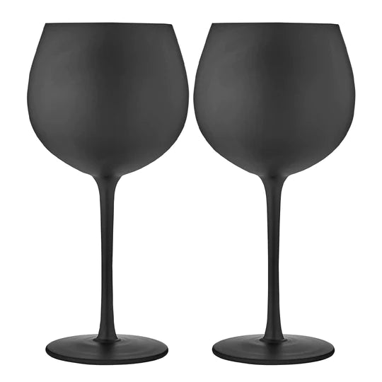 Aurora Matt Black Gin Glasses - Set Of 2