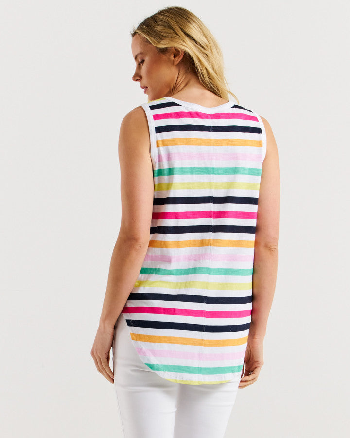 Betty Basics Keira Tank | Rainbow Stripe