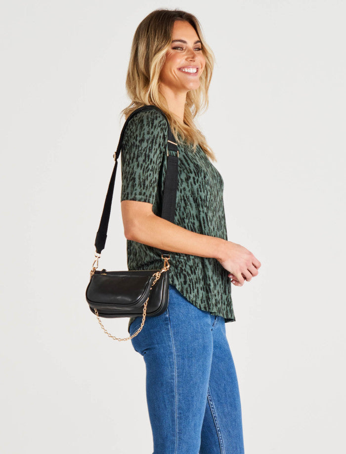 Betty Basics Maya Tee - Abstract Green