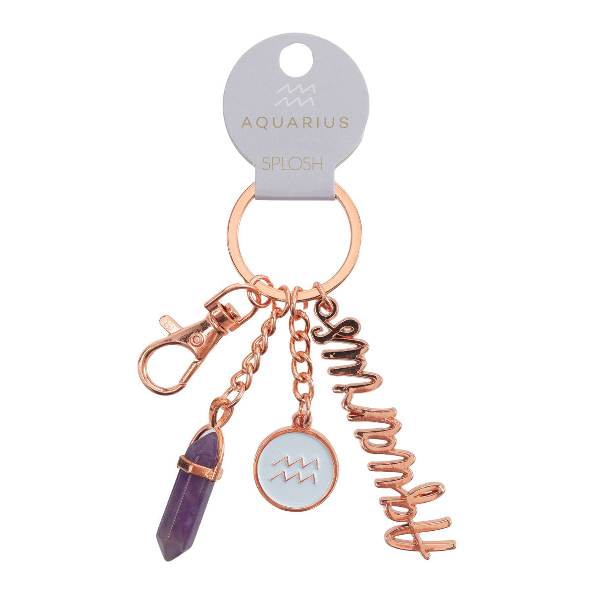 Mystique Star sign Coloured Crystal Keychain