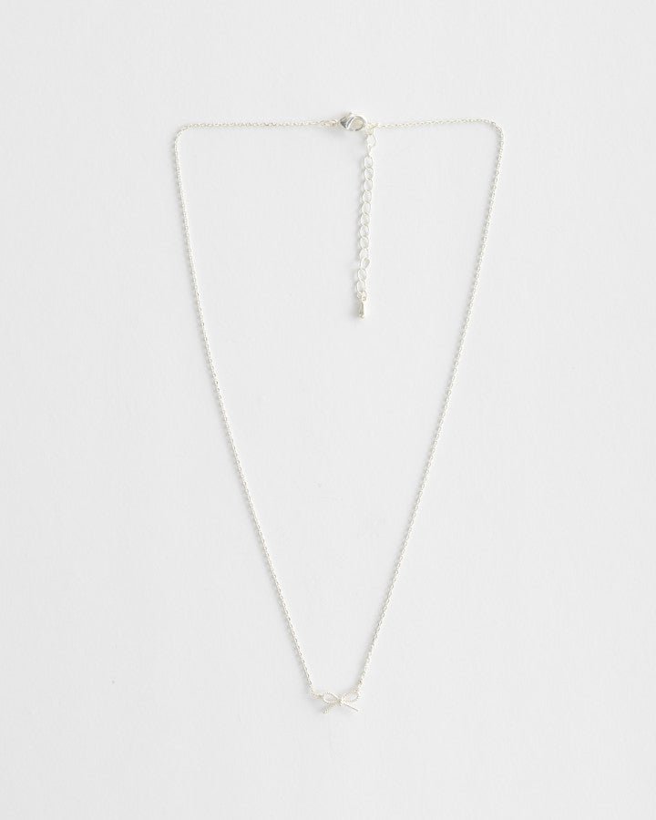 Stella + Gemma Bow Necklace | Silver