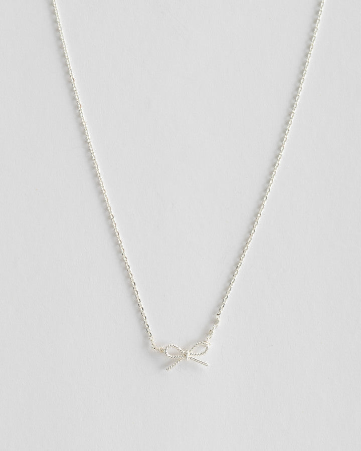 Stella + Gemma Bow Necklace | Silver