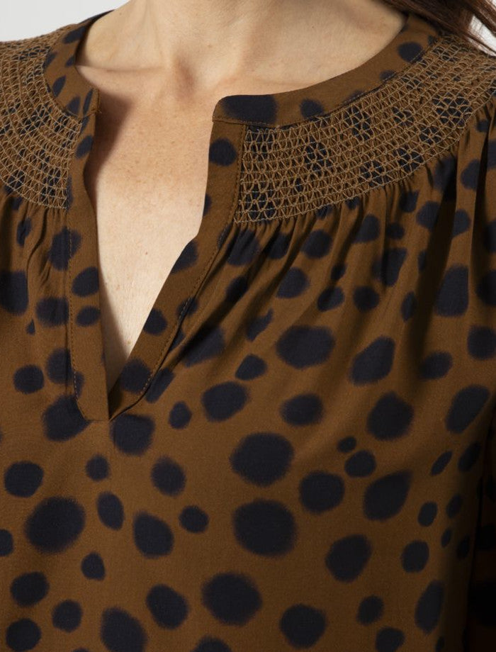 Stella + Gemma Polly Blouse - Choco Cheetah