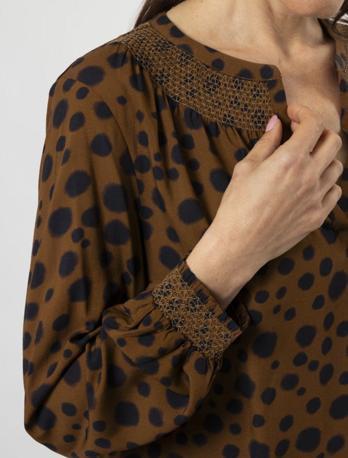 Stella + Gemma Polly Blouse - Choco Cheetah