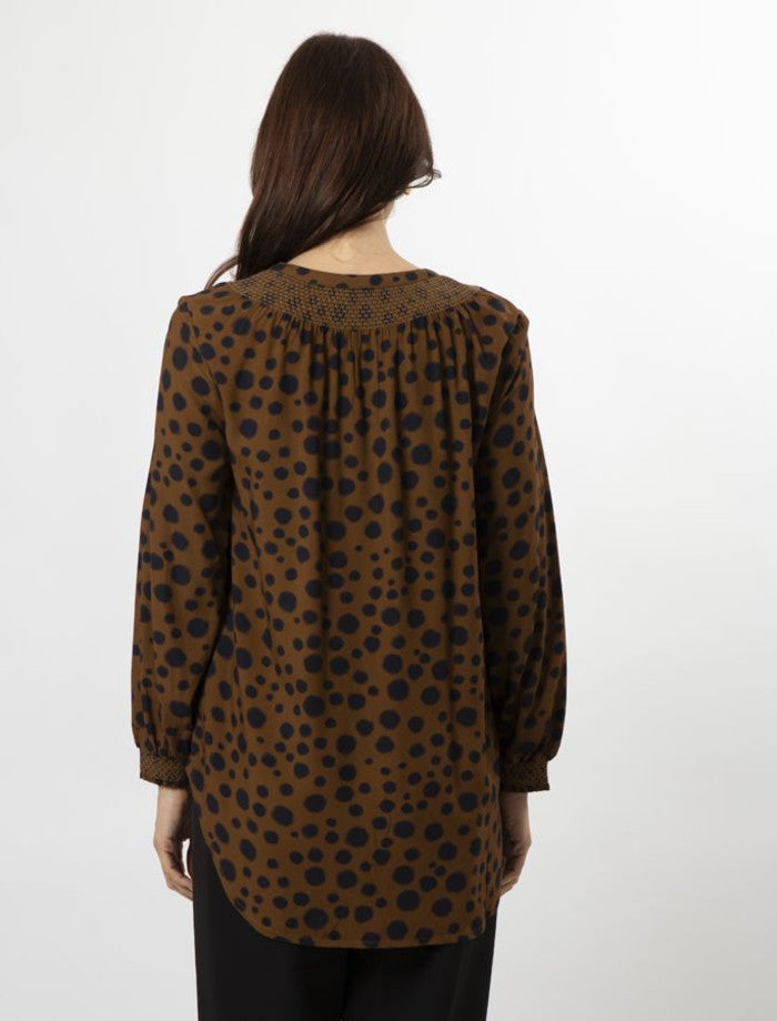 Stella + Gemma Polly Blouse - Choco Cheetah