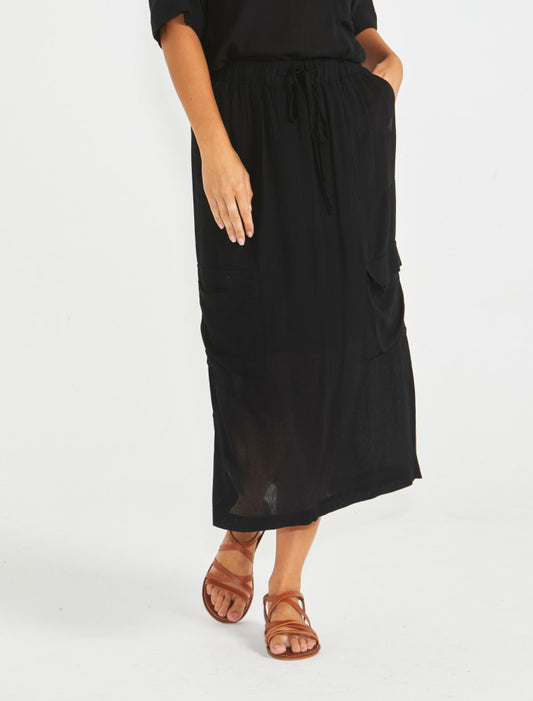 SASS Raya Cargo Skirt | Black