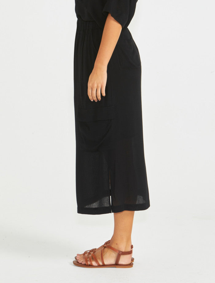 SASS Raya Cargo Skirt | Black