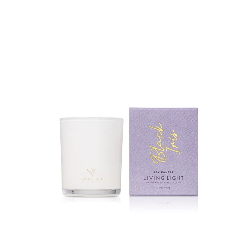 Living Light Black Iris Mini Soy Candle